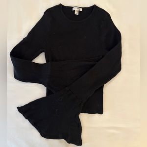 Amuse Society Long Sleeve Cropped Shirt with Flare Sleeves